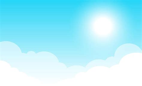 Cute Cartoon Blue Sky With Cloud And Sun Vector Background 2550504