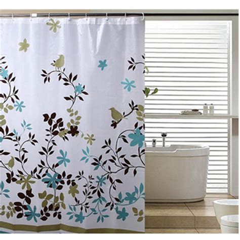 Floral Printed Shower Curtains Thick Waterproof Peva Bathroom Curtain