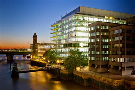 Riverbank House Upper Thames Street City Of London Seen At Dusk From