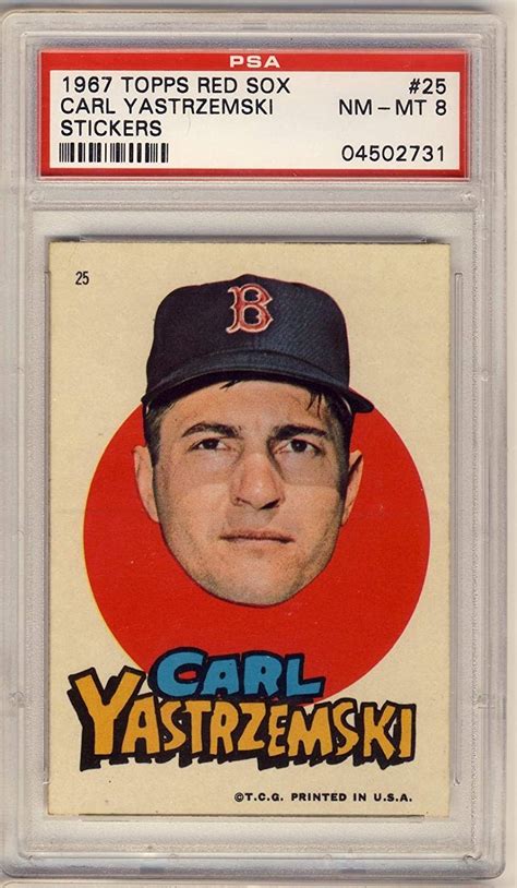 Test Issue 8 Nm Mt Graded Yaz Sticker 1967 Topps Red Sox Carl