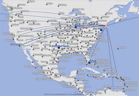 American Airlines Route Map North America From Boston