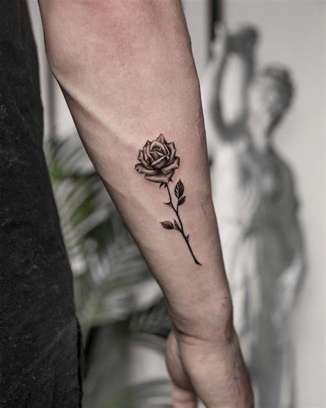 Wrist Forearm Rose Tattoos For Men