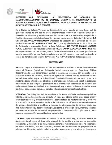 Dictamen Que Determina La Procedencia De Adquirir Un