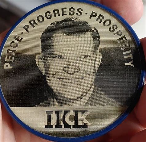 Ike And Dick Eisenhower Nixon Rep Pres Campaign Large Flip Image Pin Button 1952 Ebay