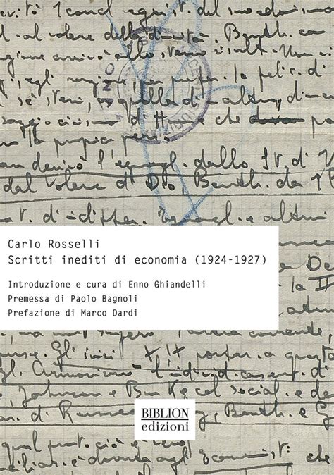 Scritti Inediti Di Economia 1924 1927 Di Carlo Rosselli A Cura Di