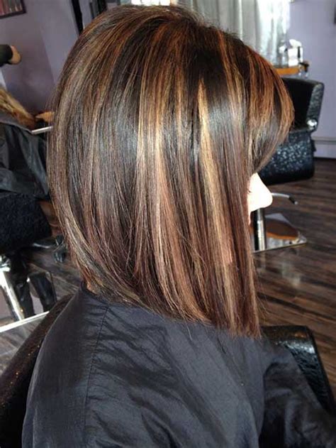 Plus, the ashy auburn highlights look great on any length of dark brown hair. 20 Highlighted Bob Hairstyles | Bob Hairstyles 2018 ...