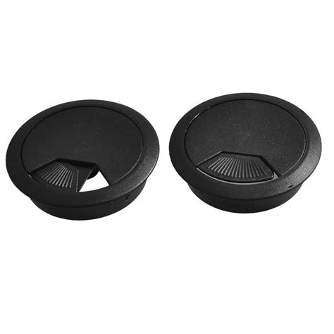 2 Pcs 53mm Diameter Desk Wire Cord Cable Grommets Hole Cover Black In