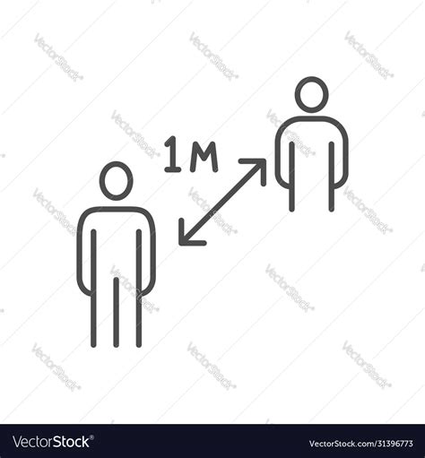 Social Distancing Keep Distance Line Icon Vector Image