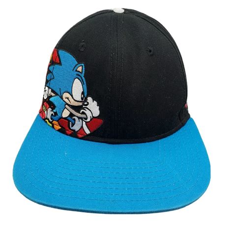 Sonic The Hedgehog Sega Embroidered Snapback Hat Base Gem