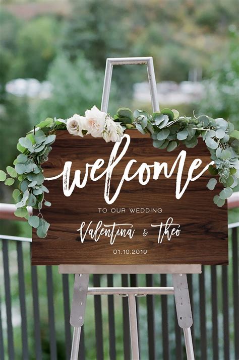 Wood Textured Wedding Welcome Sign Editable Template Printable Etsy