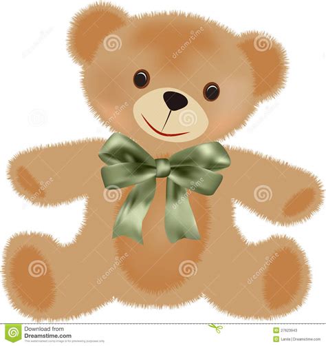 Teddy Bear With Bow Stock Vector Illustration Of Pattern 27623943