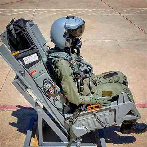 F 16 ACES II Ejection Seat With Figure In Full Combat Edge Flight Gear