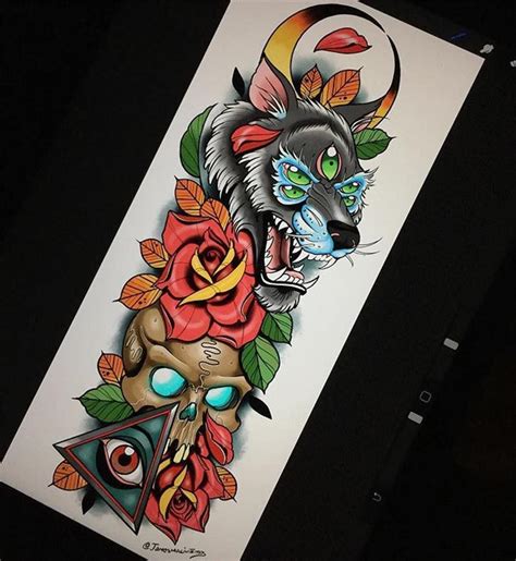 Beautiful Color Sketches For Your Tattoos Colored Tattoo Design Traditional Tattoo Art
