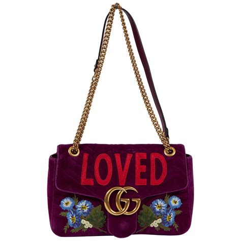 Gucci Large Purple Velvet Loved Marmont Bag At 1stdibs Purple Gucci