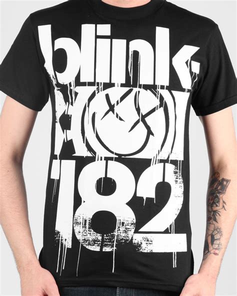 Blink 182 Mens Three Bars T Shirt Black Band Tshirts T Shirt