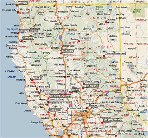 Northern California Cities Map
