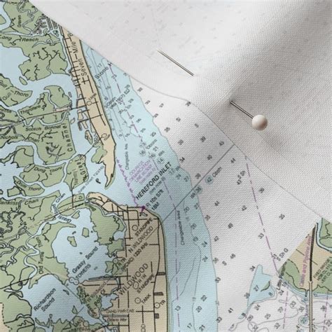 Jersey Shore Nautical Map Fabric Spoonflower