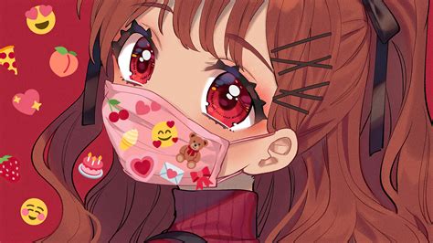 Los mejores fondos de pantalla 4k anime: Chica anime con ojos rojos y mascara Fondo de pantalla 4k ...