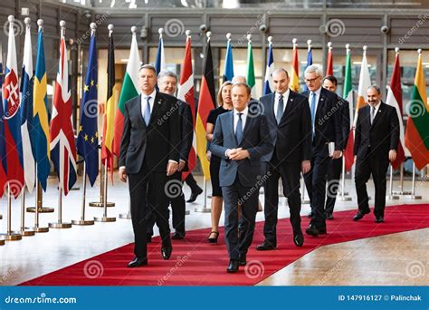 Meeting Of Eu Leaders At The Eu Headquarters Editorial Photography