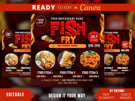 Editable Flyer Template D Fish Fry Text Fish Fry Flyer Etsy Canada