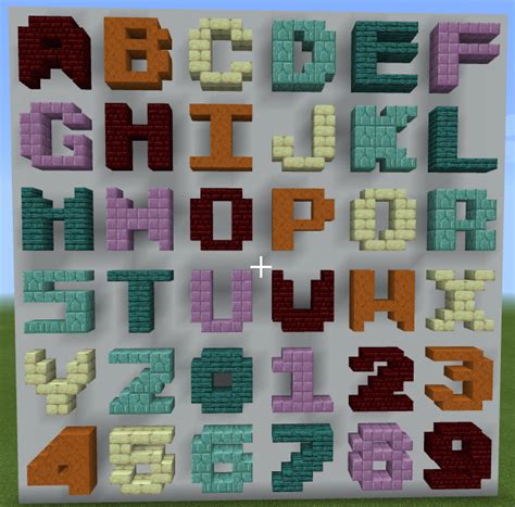 How To Build The Alphabetnumbers In Minecraft Part 1 3x3 Using A