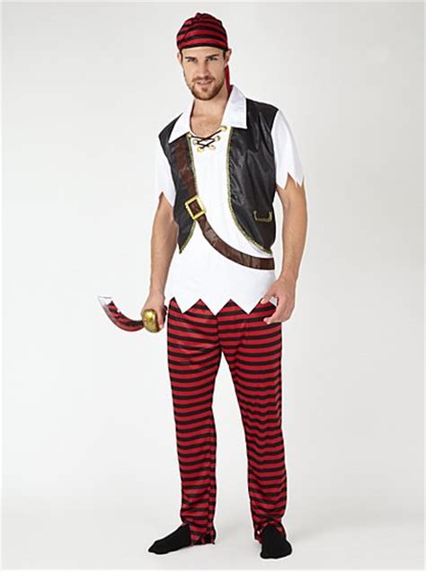 Adult Pirate Fancy Dress Costume Men George At Asda