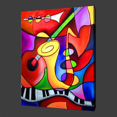 Abstract Design Music Instruments Canvas Print Wall Art