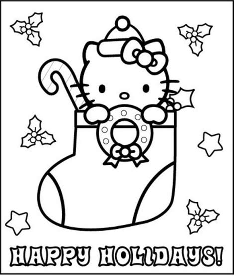 Christmas Hello Kitty Coloring Pages - Coloring Home