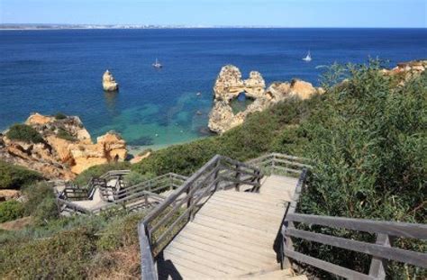Stairs To The Beach In Algarve Coast Lagos Portugal Strange Places