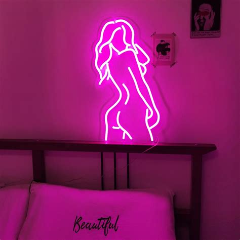 Sexy Lady Back Neon Sign Female Pose Led Neon Sign Beauty Etsy