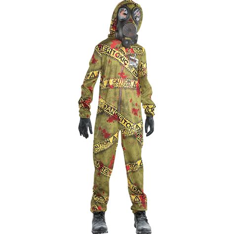 Quarantine Zombie Halloween Costume For Boys Large With Accessories