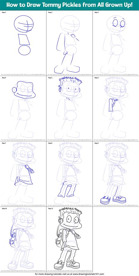How To Draw Tommy Pickles From All Grown Up Printable Step By Step