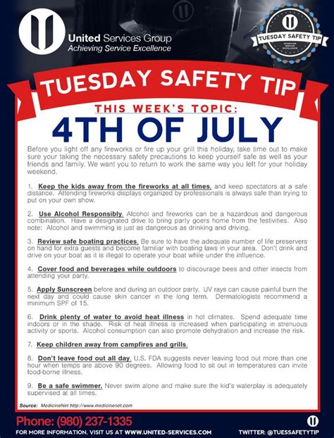 This Weeks Tuesday Safety Tip Is About The Fourth Of July Holiday