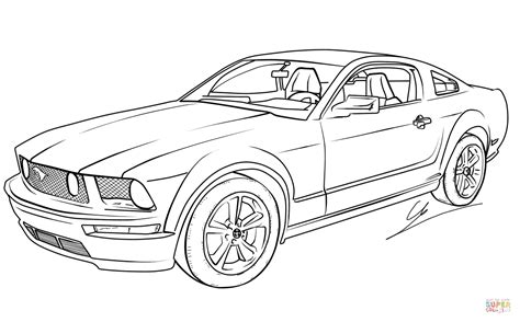 Gambar Ford Mustang Gt Coloring Page Free Printable Pages Click Sheets