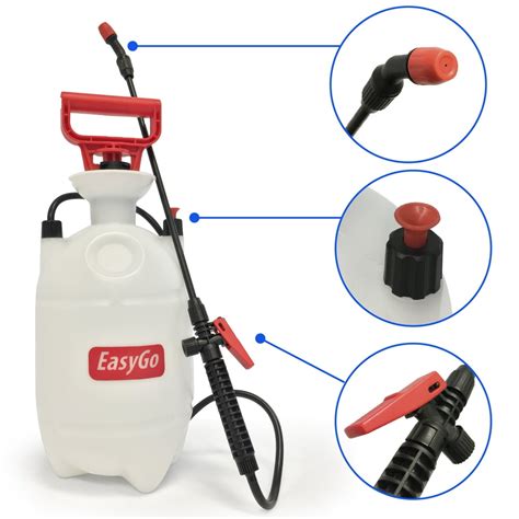 Easygo Spray Bottle 4 Liter 135 Ounces Hand Pump Pressure Sprayer