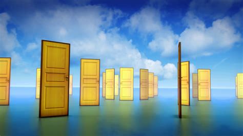 Multiple Doors To Choose Leads To Opportunity Stock Motion Graphics Sbv