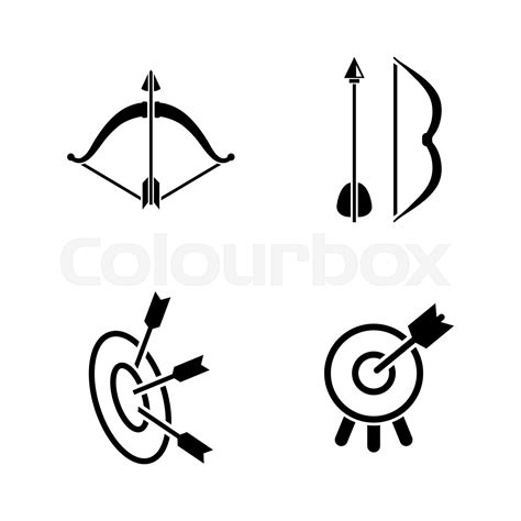 Arrow Archery Simple Related Vector Icons Stock Vector Colourbox