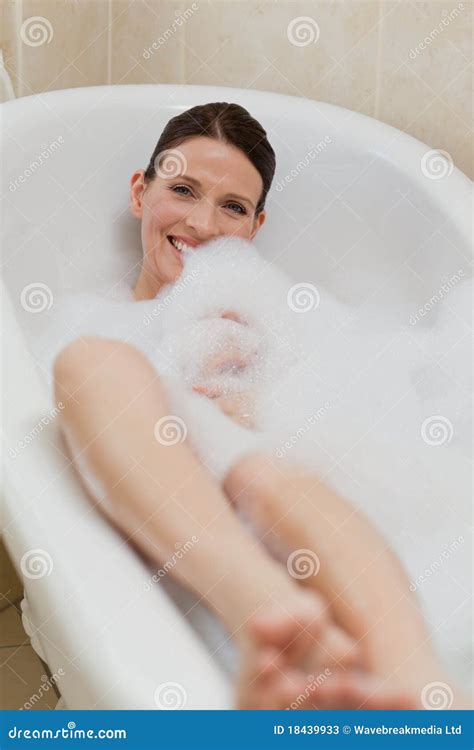 Beautiful Woman Taking A Bath Stock Image Image Of Foam Bubble 18439933