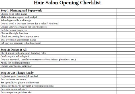 Salon Opening Checklist In 2024