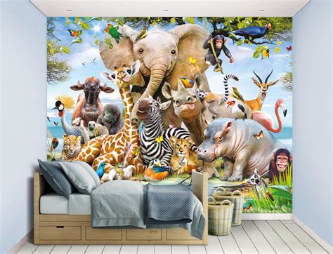 Childrens Jungle Safari Animals Xl Wallpaper Mural Walltastic