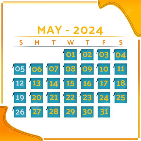 Mai 2024 Monatskalenderdesign Mai 2024 Mai Monatskalender Design