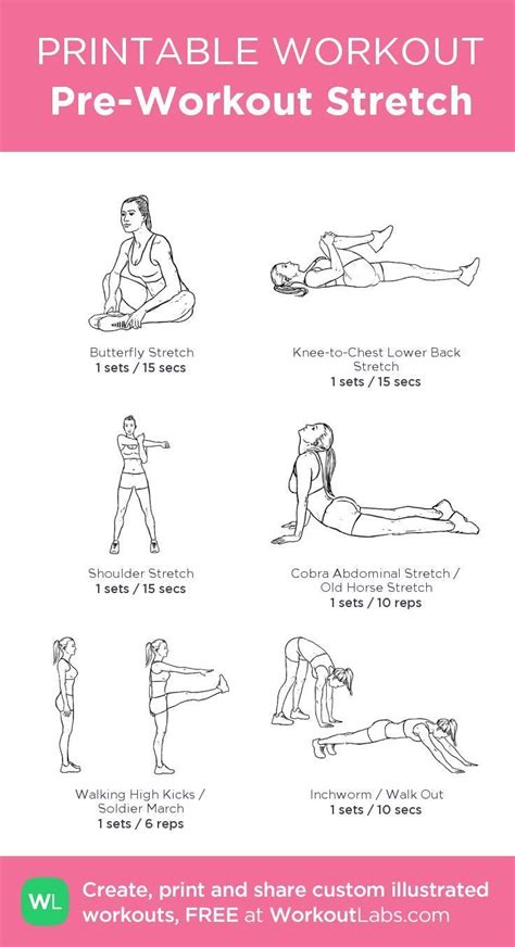 Pre Workout Stretch Pre Workout Stretches Printable Workouts After