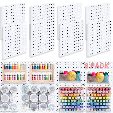 Buy 8pack Pegboard White Pegboard Wall Peg Boards For Walls Crafts