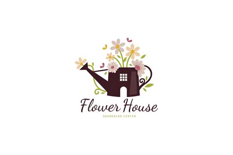 Flower House Gardening Logo Design Logo Cowboy