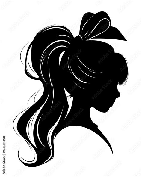 Vetor De Ponytail Hair Silhouettes Vector Girls Hairstyles
