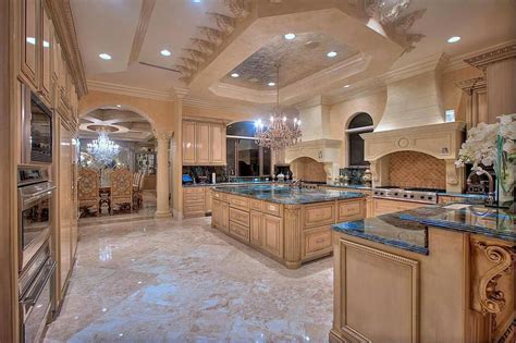 Luxury Kitchen Designs With Very High Ceiling With Special Beige