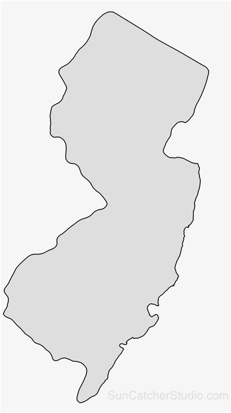 New Jersey Map Outline Png Shape State Stencil Clip New Jerseystate