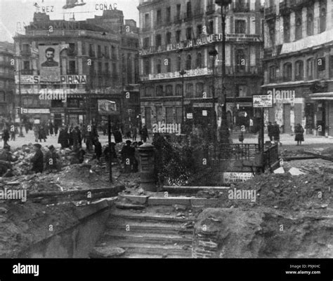 Spanish Civil War 1936 39 Madrid Effects Of A Bomb From A Plane In