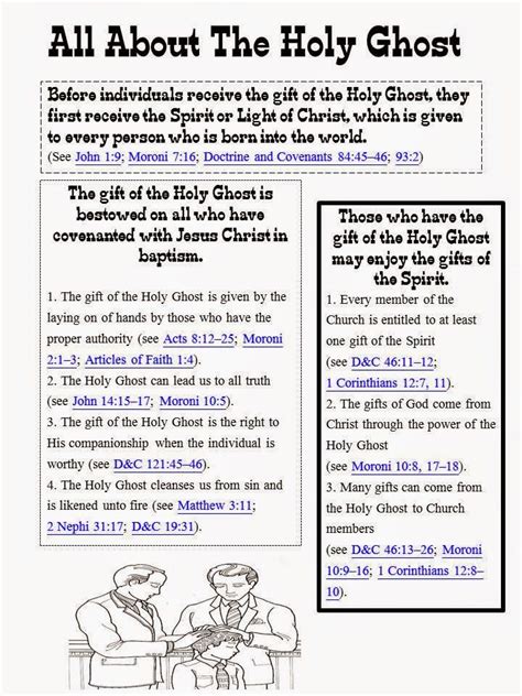 Sofias Primary Ideas Lds Baptism And Holy Ghost Outline Scripture