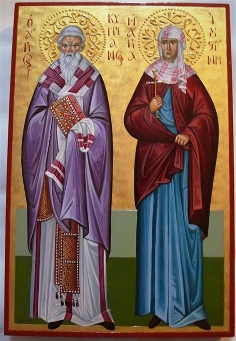 Icon Of St Cyprian And St The Martyrs Of Nicomedia Holy Hieromartyr